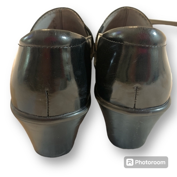 LIKE NEW Alegria Halli Black Waxy heeled shoes size 38 - Picture 6 of 12